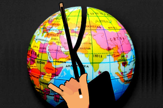 Who Are They? Where Are They? a hand holding a conductor's baton overlaid over the globe showing the countries